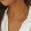Collier Chaîne en Acier Inoxydable pour Femme - Ras du Cou Fin en Or